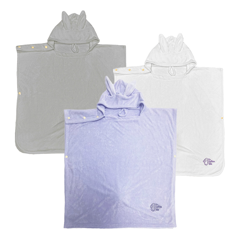 Bundle of 3 - The Cotton Tale 100% Organic Bamboo Bunny Hooded Poncho